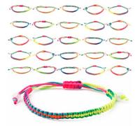 ZoeWei Braccialetti dell'amicizia, braccialetto protettivo, amuleto, arcobaleno, 25 pezzi, braccialetto intrecciato portafortuna, da donna, nodo della cabala portafortuna