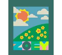 ZOEY: first name notebook: personalized journal with field of flowers design. 110 lined pages. soft matte cover