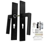 Zoeyilan Entry Door Handle with Lock and Key, Secure Keyed Reversible Lever Exterior, For Front Entrance and Bedrooms, Pick Resistant Smartkey Rekey Security (Type J (adjustable left and right))