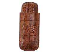 Zoeyilan Porta della custodia Cigar Crocodile coccodrillo pelle PU PETH COMPACT a 2 dita portatile per il viaggio