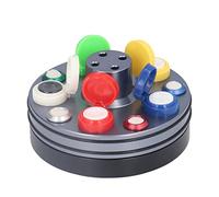 Zoeyilan Tazze per olio per orologi in metallo, set di oliatori per riparazione orologi da 5 piatti, strumento di immersione per piatto olio girevole con coperture e supporto, strumenti di