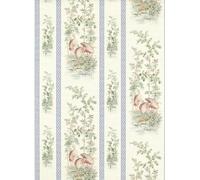 Zoffany Carta da parati Storks & Thrushes - Tuscan Pink / Cobalt