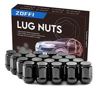 ZOFFI Dadi per ruota M12 x 1,5 - Ricambio per Ford Fiesta Focus Fusion Aftermarket Wheel - 20 dadi conici neri con estremità chiuse 19 dadi esagonali