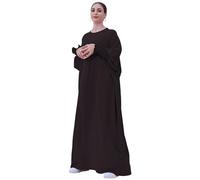 Zofocy Muslim Prayer Abaya Islamic - Maxi Dress da donna, leggero, a maniche lunghe, Dubai Caftano, Dark Coffee, Taglia unica