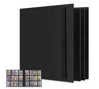 Zofory 480 Raccoglitore Carte, Album Carte con 12 Tasche per Lato, Binder Carte con Banda Elastica per Assicurarsi Che Non Cada, Album Figurine, per Il Collezionista, Regalo di Compleanno, Nero