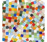 ZOFUN 1 kg di piastrelle a mosaico di cristallo colorato, piccole piastrelle a mosaico per il fai da te, pietre colorate a mosaico di cristallo per bagno, cucina, decorazione della casa, progetti