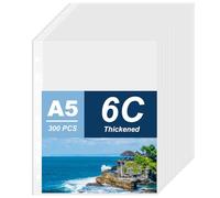 ZOFUN 300 buste per brochure, formato A5, trasparenti, formato DIN A5, buste trasparenti, buste trasparenti forate, in plastica per raccoglitori, documenti, documenti