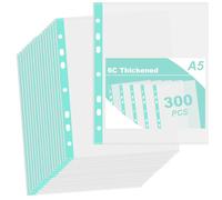 ZOFUN 300 buste per brochure, formato A5, trasparenti, formato DIN A5, buste trasparenti, buste trasparenti forate, in plastica per raccoglitori, documenti, documenti