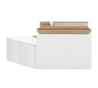 ZOFUN 50 buste di cartone bianche DIN A4 in cartone rigido, buste 229 x 323 mm, buste di cartone A4, tasche di cartone piene, buste autoadesive, buste di cartone per brochure, foto,