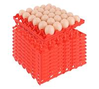 ZOFUN Scatola per uova, 10 pezzi, in plastica, 30 celle, con coperchio per 30 uova, per la conservazione, il trasporto della casa e la fattoria (rosso)