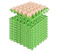ZOFUN Scatola per uova, 10 pezzi, in plastica, 30 celle, con coperchio per 30 uova, per la conservazione, per il trasporto della casa, per la fattoria (verde)