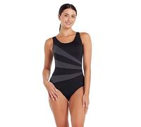 Zoggs Damen Sandon Scoopback Einteiliger Badeanzug, Schwarz/Ecolast-Stoff, 44"/ DE46