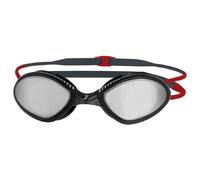 Occhialini da nuoto Zoggs Tiger Titanium grigio rosso con lenti specchiate grigie - M