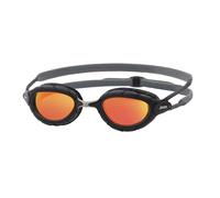 Zoggs Occhialini da nuoto Predator Titanium – nero/grigio, lenti a specchio arancio – Taglia M