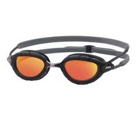 Occhialini Zoggs Predator Titanium nero grigio con lenti a specchio arancio - S