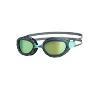 Occhialini Zoggs Predator Titanium Reactor nero blu con lenti a specchio verde - M-L