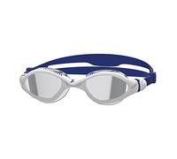 Occhialini nuoto Zoggs Tiger LSR+ bianco blu con lenti a specchio grigio
