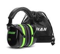ZOHAN 012 Cuffie Antirumore Lavoro, Cuffie Insonorizzanti Facilmente regolabile Pieghevole, SNR 34 dB per Falciatura, Costruzione,Aereo, Falegnameria - Verde