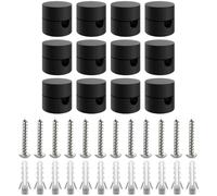 ZOHAR 12 perni da parete e da soffitto in due pezzi, colore nero, per cavi in tessuto, fissaggio a soffitto, altalena a scimmia, per lampada fai da te, con viti e tasselli