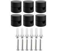 ZOHAR 6 spilli da parete e da soffitto in due pezzi, colore nero, per cavi in tessuto, fissaggio a soffitto, altalena, per lampada fai da te, con viti e tasselli