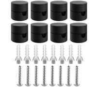 ZOHAR 8 pz Decentratore da Soffitto per Cavi Elettrici, [NERO, plastica ABS] Decentratore a Soffitto, Decentratore Lampadario, Gancio da Soffitto o Parete, Decentratore Cavo Elettrico, Fermacavo