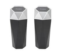 Zohisin 2 pezzi Cestino per auto Can Elegante decorativo portatile automatico adatto per campeggiatori di autocarri e altri veicoli con portafoglio a tazza di plastica in plastica (Silver)