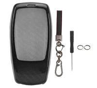 Zohisin Key Fob Cover Carbon Fiber Comfortable Touch Fade Proof Replacement for E Class S Class Red A Protector for Your Car Keys in Daily Use Fits E Class W213 2016-2018 and S (Black)