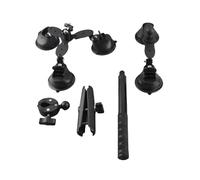 Zohisin Kit di montaggio per auto a ventosa Supporto per telecamera da parabrezza esterno da 5 pollici con bastone selfie da 115 cm per action cam X5 X4 X3 X2 RS