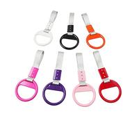 Zohisin Round Shaped Car Rear Bumper Warning Hand Strap Decorative Warning Loops with Steel Fastener and Nylon Reinforced Plastic Strap for Car Interior Exterior Decoration Red White Orang