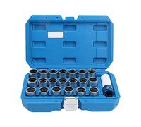 Zohisin Set di attrezzi per rimozione prigionieri chiave dado ruota con 20 chiavi di bloccaggio Presa CR MO da 17 mm e cassetta degli attrezzi per riporre kit di rimozione lucchetto ruota