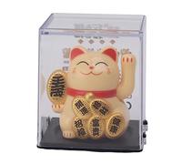 Zohisin Solar Powked Lucky Cat 2 pollici Mini Carro ondeggiante MANEKI NEKO per la decorazione di auto in casa accogliendo la ricchezza Fortune Charm Statue che fa cenno a Money Cat con (Yellow)