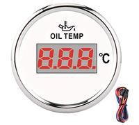 Zohisina calibro temperatura dell'olio digitale 52 mm Misura 50 a 150 ℃ con retroilluminazione rossa 12V 24 V Atto per la cornice per moto con yacht in barca per auto (Weißes Zifferblatt