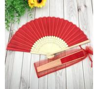 ZoikoM - Ventagli personalizzati per la laurea in tessuto, ideali come regalo di laurea per gli amici, set di ventagli intagliati per eventi estivi, programma di laurea, confezione da 40 pezzi (Rosso)