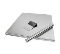 ZOIMANIA - Tagliere Spianatoia con Tarocco e Mattarello in Acciaio Inox per Uso Alimentare - Varie Misure - Profondità 40 (L40 x P40 x 3cm)