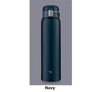 Zojirushi SM-SF60 600 ml Premium Stainless Mug One-Touch Therm Bottle Navy White