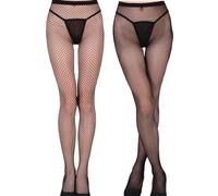 ZOKJSW 2 pcs Collant a Rete Fishnet Stockings Calze Calze Calze a Rete a Vita Alta Calze da Pesca Collant per Donna