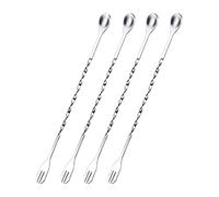 ZOKJSW 4pcs Cucchiaio Cocktail Bar Spoon Cucchiaio da Cocktail in Acciaio Inossidabile Spiral Mix Spoon per miscelare e laminare Le Bevande