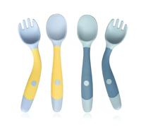 ZOKJSW 4pcs Cucchiaio E Forchetta Da Addestramento Per L'alimentazione Del Bambino Cucchiaio Di Apprendimento Flessibile Resistente Al Calore E Facile Da Impugnare