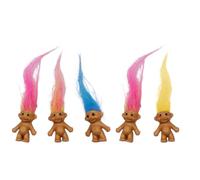 ZOKJSW 5pcs Mini Bambole Troll,Troll d'Epoca in PVC,Bambola fortunata,Mini Figure d'azione, Adorabile Collezione di Ragazzi Carini,Progetto Scolastico,Artigianato,favori della Festa,3 cm