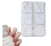 ZOKJSW Decorazioni per Unghie in Acrilico, Perline Bianche Flatback per Donne, Perline semicircolari, Piccole Perle in Acciaio Inox, 1 scatola Griglie per Nail Art, Perline Bianche per Unghie