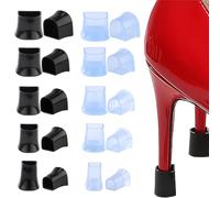 ZOKJSW High Heel Protectors Transparent Heel Caps for Shoes Grass, Uneven Ground, Wedding Ceremony 10 Pairs Transparent Heel Covers, Irregular Terrain (XX,XS, S, M, L)