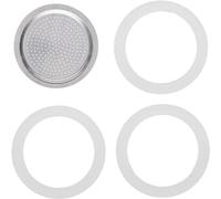ZOKJSW Set 2 Gaskets 1 Filter for Moka Compatible with Bialetti Compatible with Pedrini And Others Available (6 Cups)