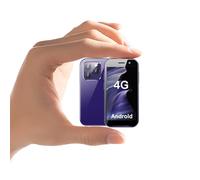 ZOKOE 4G Mini Smartphone Schermo da 3 Pollici 2000 mAh 2.0+5.0 Megapixel, Sblocco Viso Telefono Compatto per Bambini (Viola, 2GB+16GB)