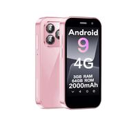 ZOKOE Mini cellulare smartphone per bambini schermo da 3 pollici 2000 mAh 3 GB RAM 64 GB ROM 2.0 + 5.0 MP viso sblocco 4 G nessun contratto telefono (rosa)