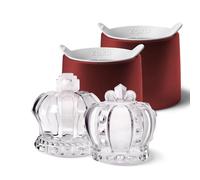 ZOKU Set di 2 stampi per ghiaccio in silicone, a forma di corona di re e regina, grandi stampi per cubetti di ghiaccio per cocktail artigianali, mantengono le bevande fredde più a lungo con meno