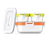 Zoku ZK302 - Set di 7 contenitori per alimenti, codificati a colori, con innovativo pacchetto congelatore e coperchi a prova di perdite, adatti per microonde, congelatore e lavastoviglie, multicolore