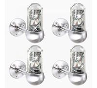 ZOLAPI Set di 4 ganci per asciugamani in vetro con strass luccicanti, in acciaio inox, resistenti, per porta asciugamani, vestiti, armadietti, ganci da parete per bagno, camera da letto, colore