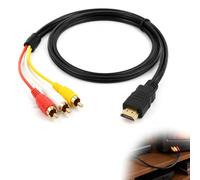Zolara Adattatore da HDMI a 3RCA, convertitore da HDMI a RCA, anima in filo di rame puro, supporta la trasmissione audio video HD 1080p, adatto per TV, proiettore, ricevitore, DVD (15 cm)
