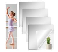 ZOLGINAH 4 Pezzi Specchio Adesivo, Specchio Adesivo da Parete 15 x 15cm Specchio per Bagno Flessibile Spessore 2 mm Specchi Decorativi da Parete Specchi Adesivi per Armadio