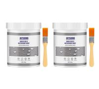 ZOLGINAH Colla Impermeabile Trasparente con Pennello,300g,Invisible Waterproof Agent Durevole e Resistente al Calore per l'impermeabilizzazione di Tetti,Tubature,Bagno,Piastrelle,Pareti (2 Pezzi)